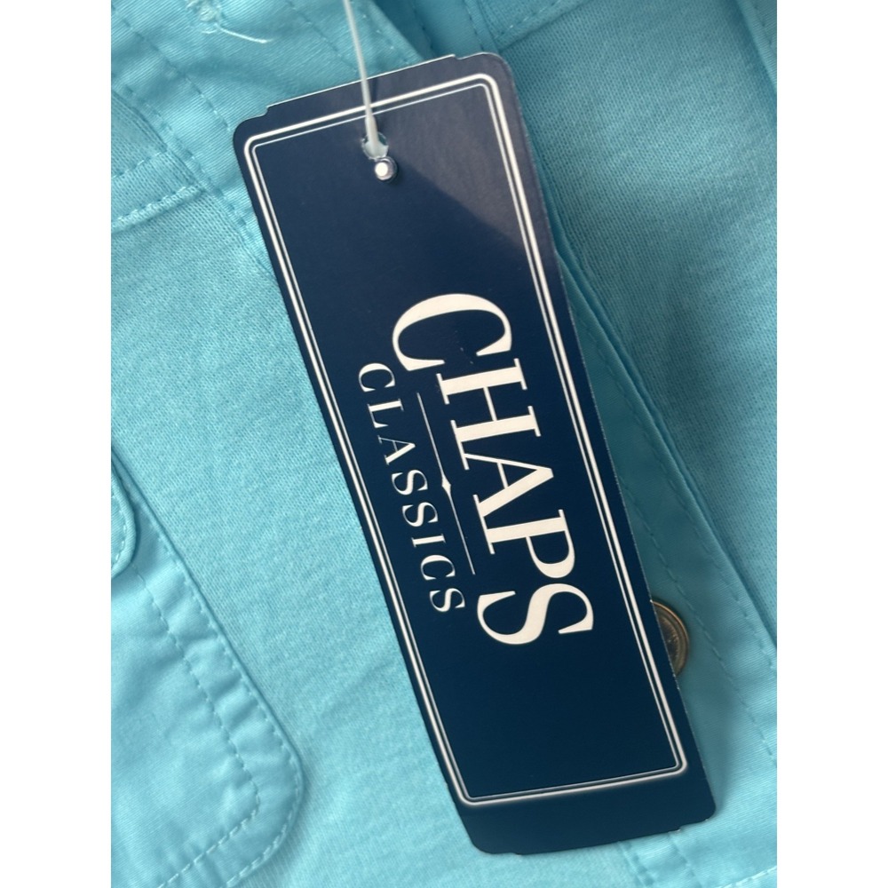 Chaps Classics Polo Shirt Womens Large Blue Gulf Button Pockets Spring Casual - Picture 3 of 13